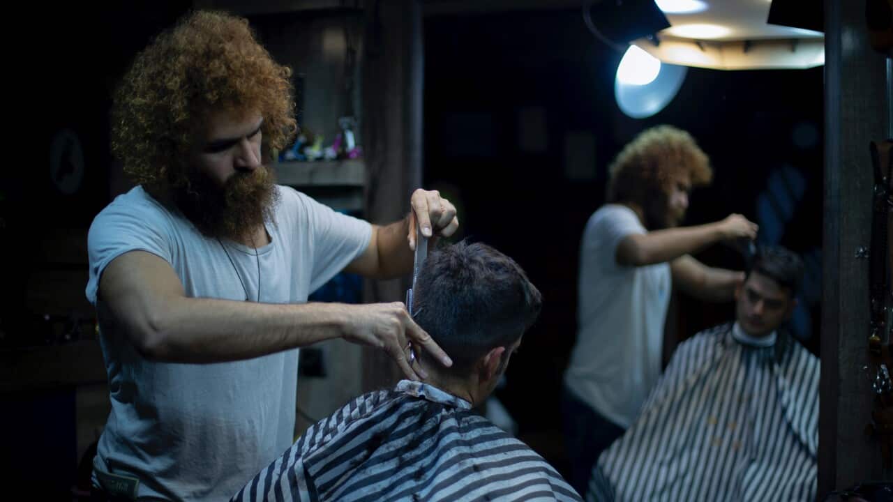 In second step, hairdressing open with safety measure