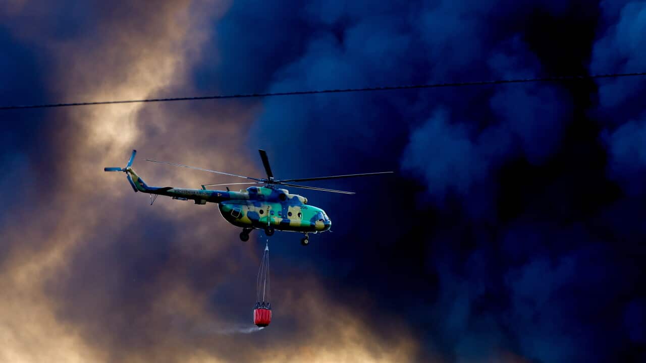 Thick smoke blankets Skopje as crews fight plastics factory fire