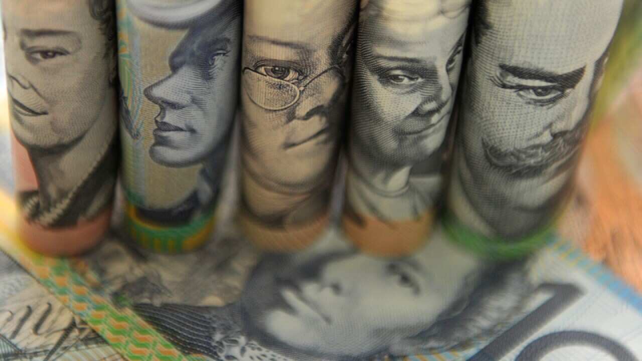 Australian currency pictured in Sydney