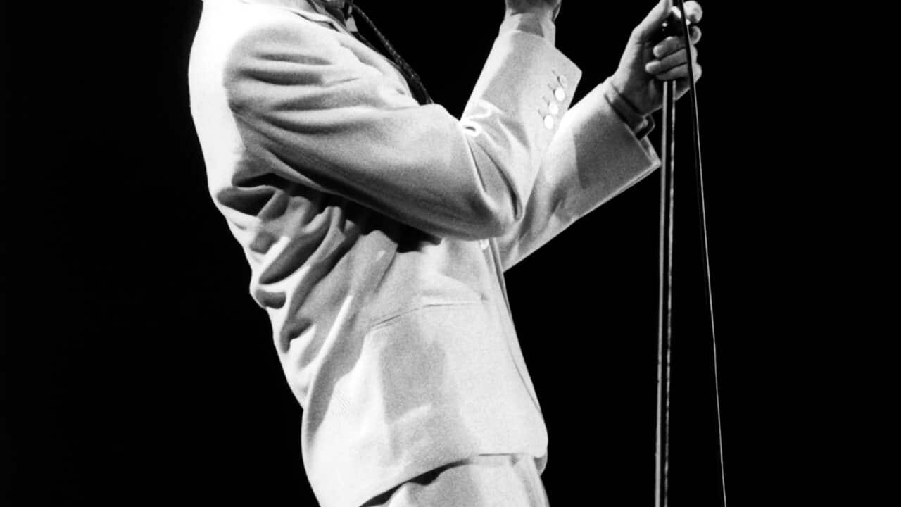 British rock legend David Bowie performing in Frankfurt.