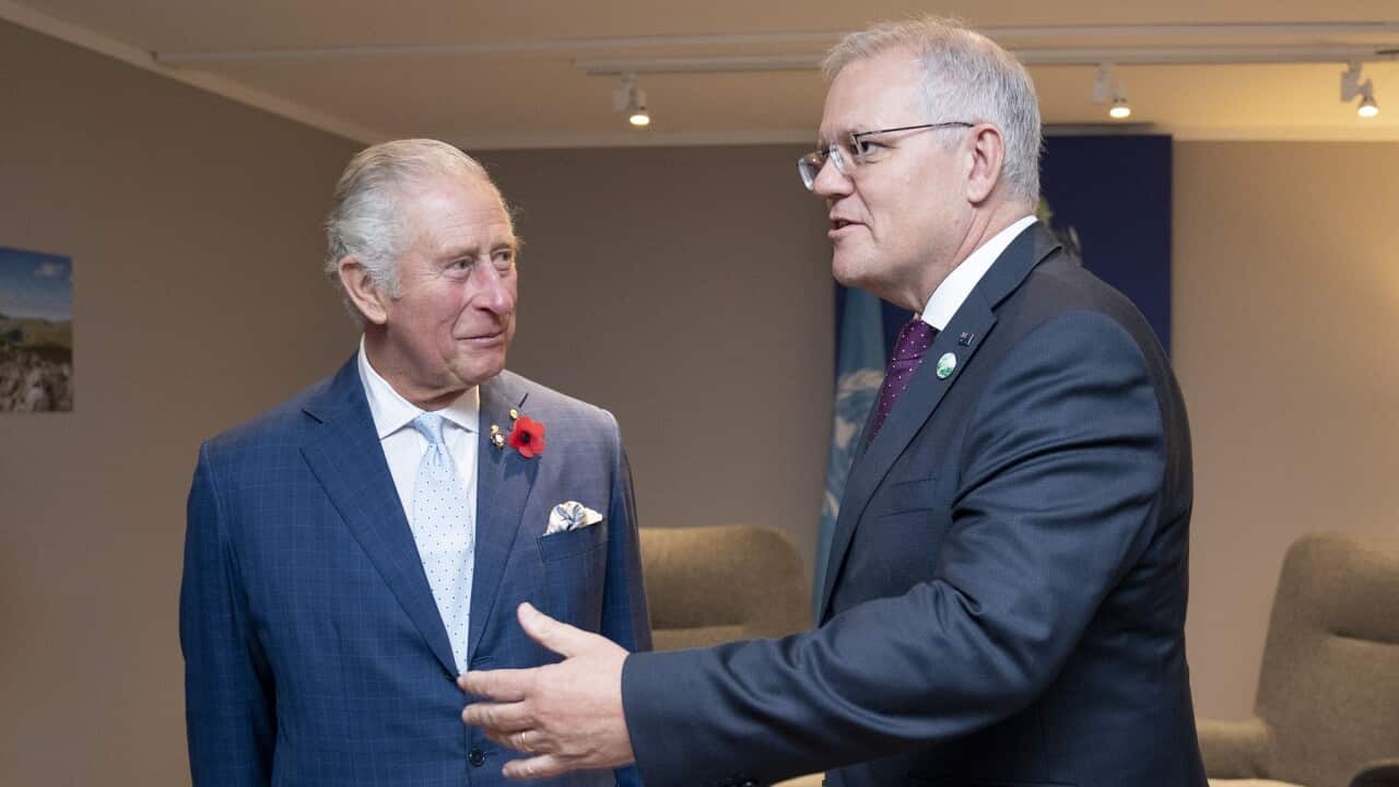 Prince Charles with Scott Morrison at COP 26