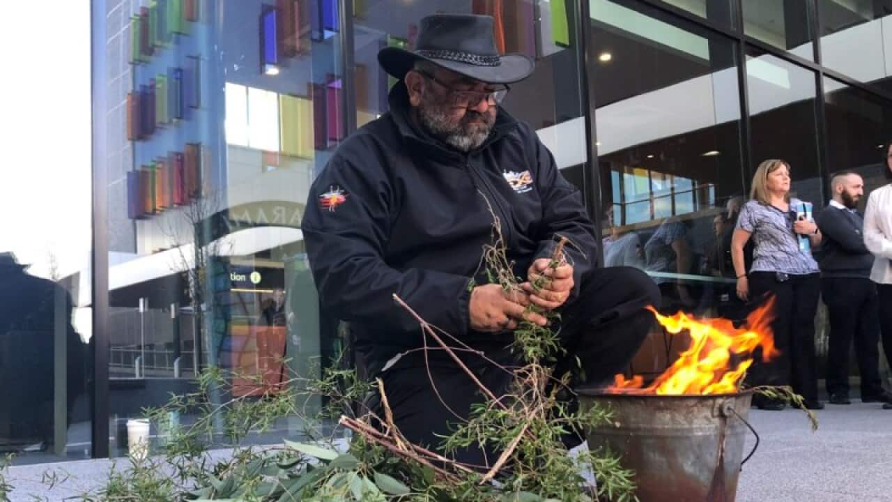Brendan Kerin performs Welcome to Country and Smoking ceremonies.