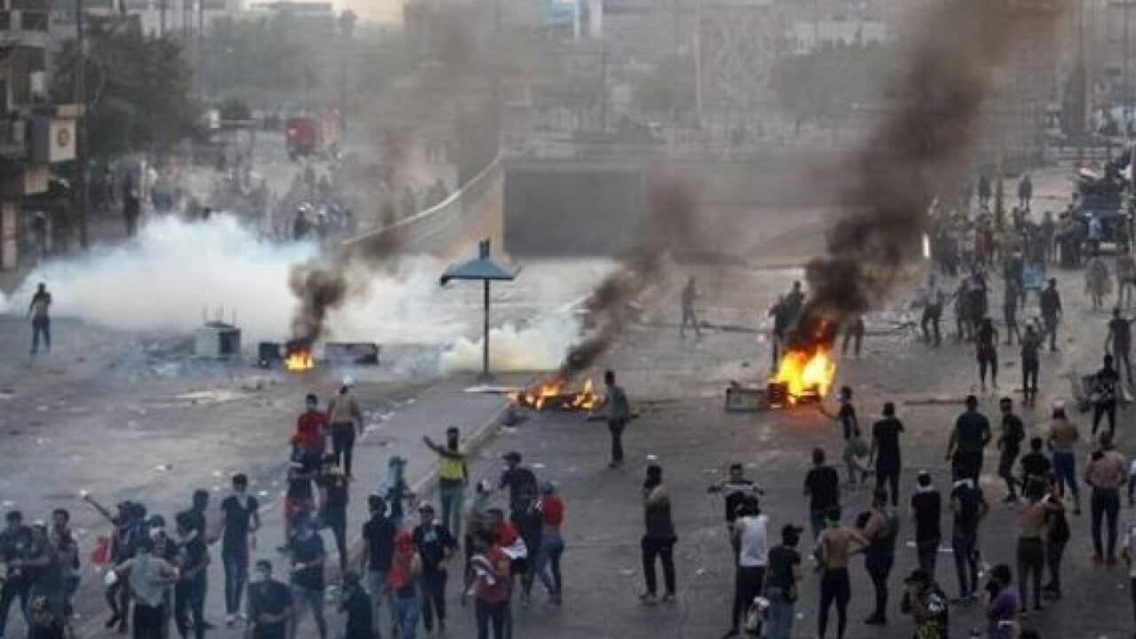 Protesters in Baghdad, Iraq