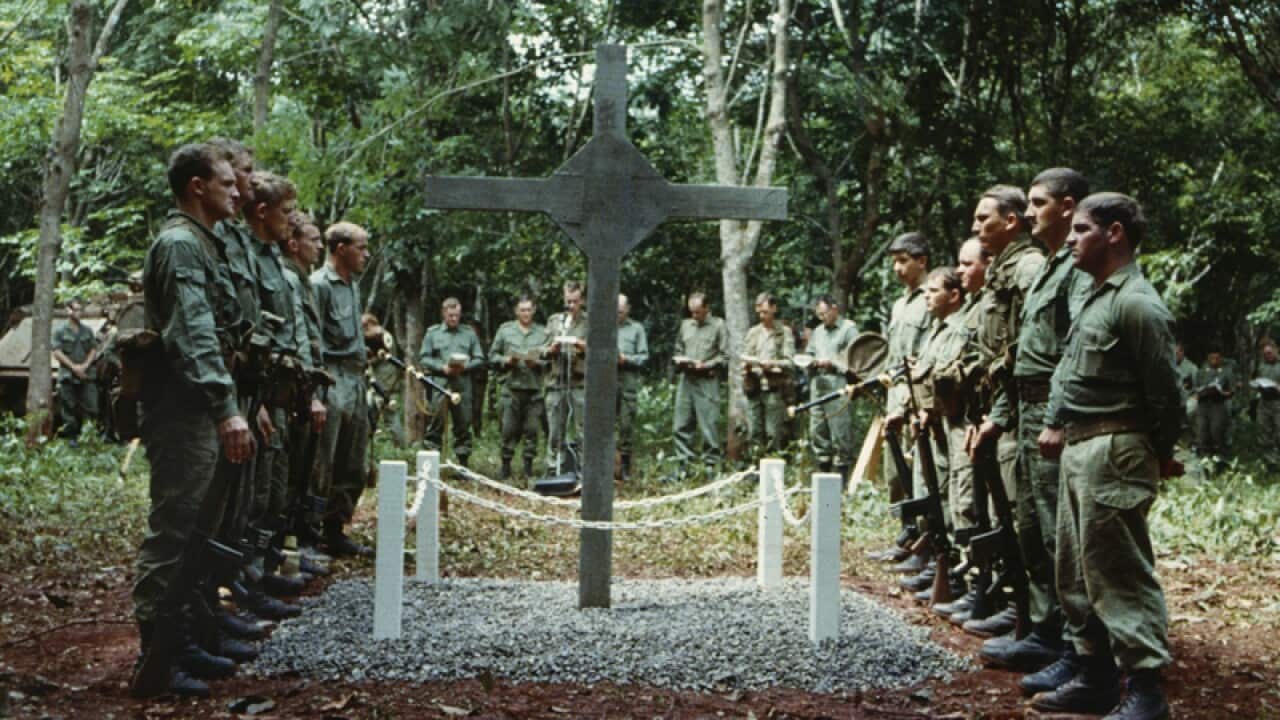 A service held by the ANZAC Battalion at Long Tan