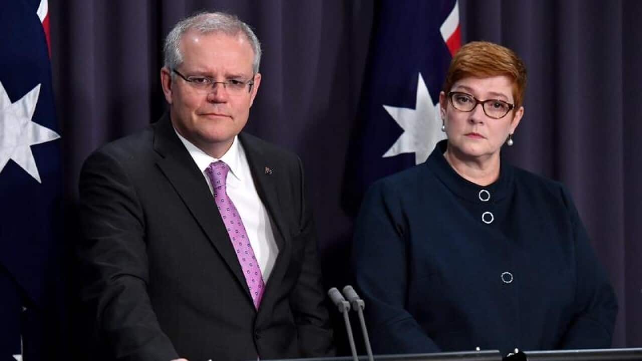 Prime Minister Scott Morrison and Foreign Minister and Minister for Women Marise Payne.