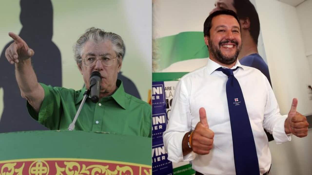 Umberto Bossi and Matteo Salvini