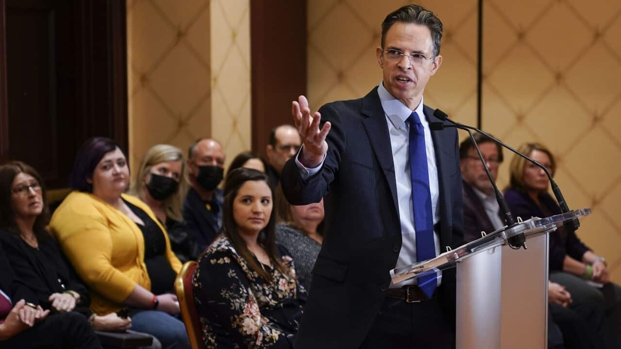 Sandy Hook Families' lawyer Josh Koskoff speaks at a media conference