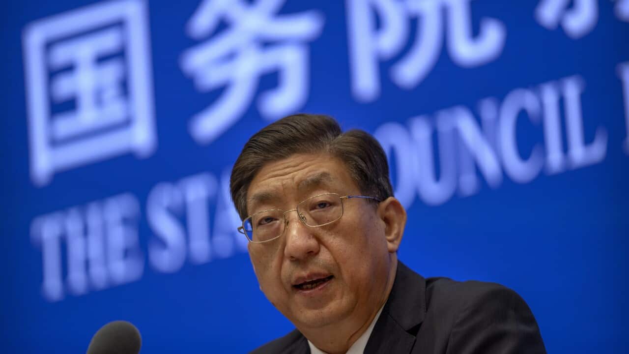 Zeng Yixin, Vice Minister of China's National Health Commission, speaks at a press conference in Beijing, Thursday, 22 July, 2021.