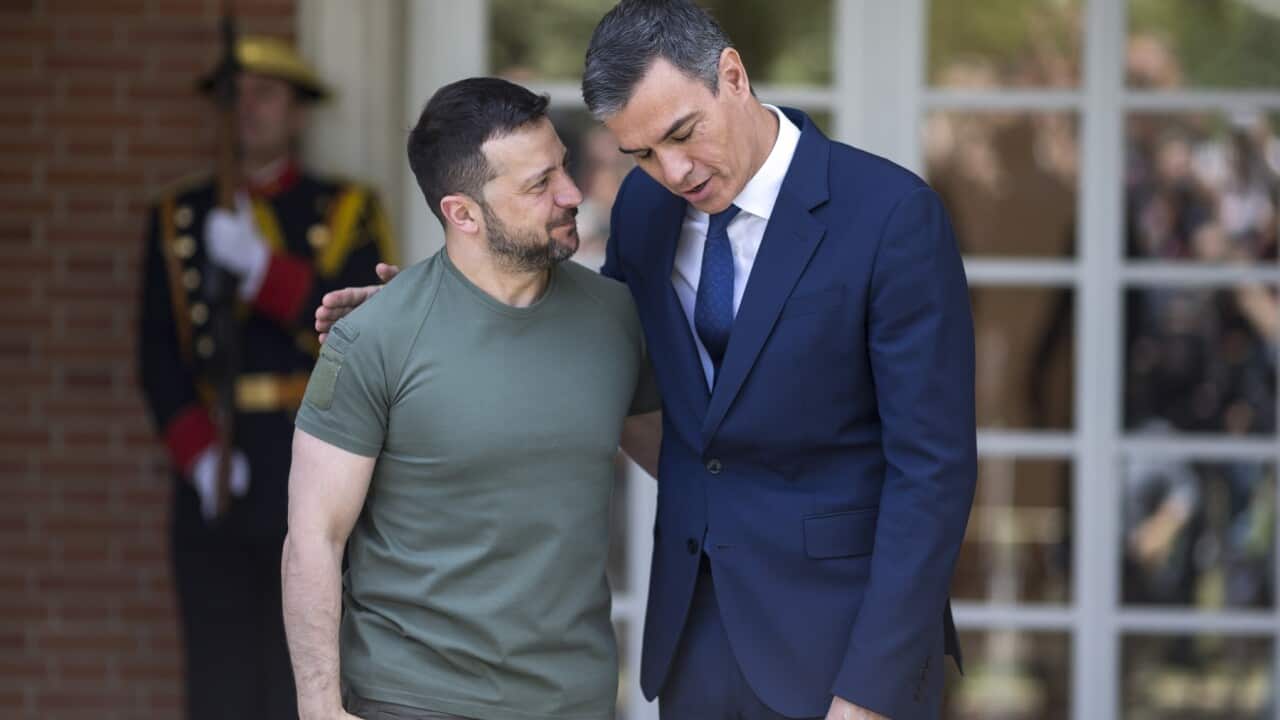 President Volodymyr Zelensky with Spanish PM Pedro Sanchez