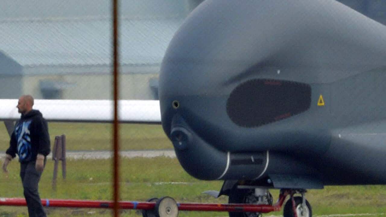 A U.S. Global Hawk surveillance drone
