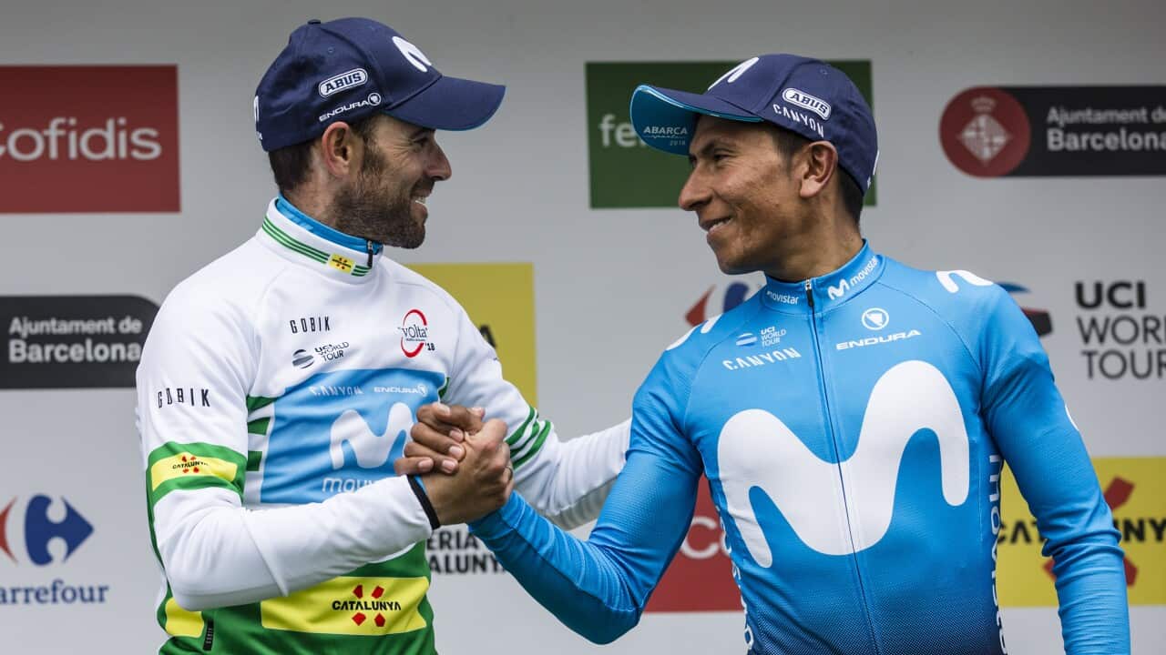 Alejandro Valverde and Nairo Quintana finished one-two at the 2018 Volta Catlunya winner (Getty)