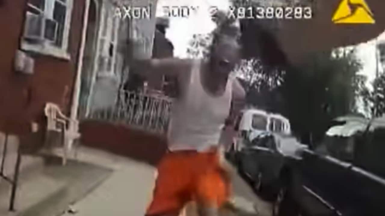 Body camera footage released by police showed the man holding what appeared to be a knife.