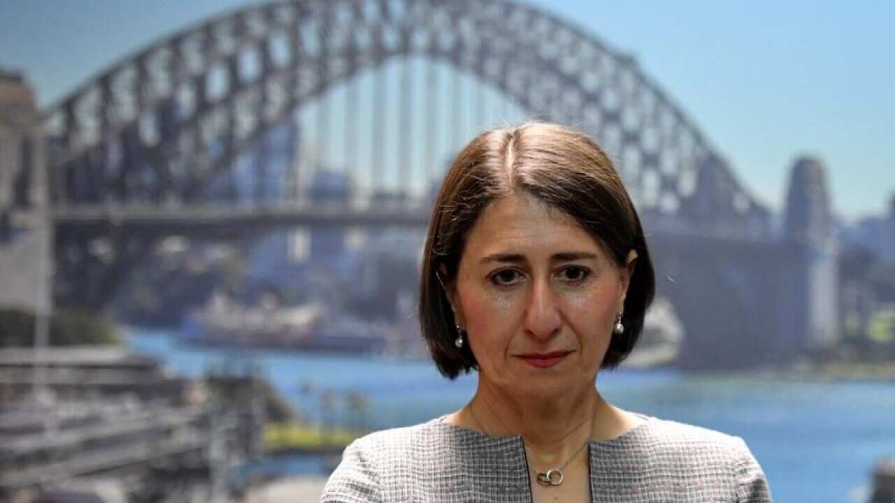 NSW Premier Gladys Berejiklian visits a business in Peakhurst.