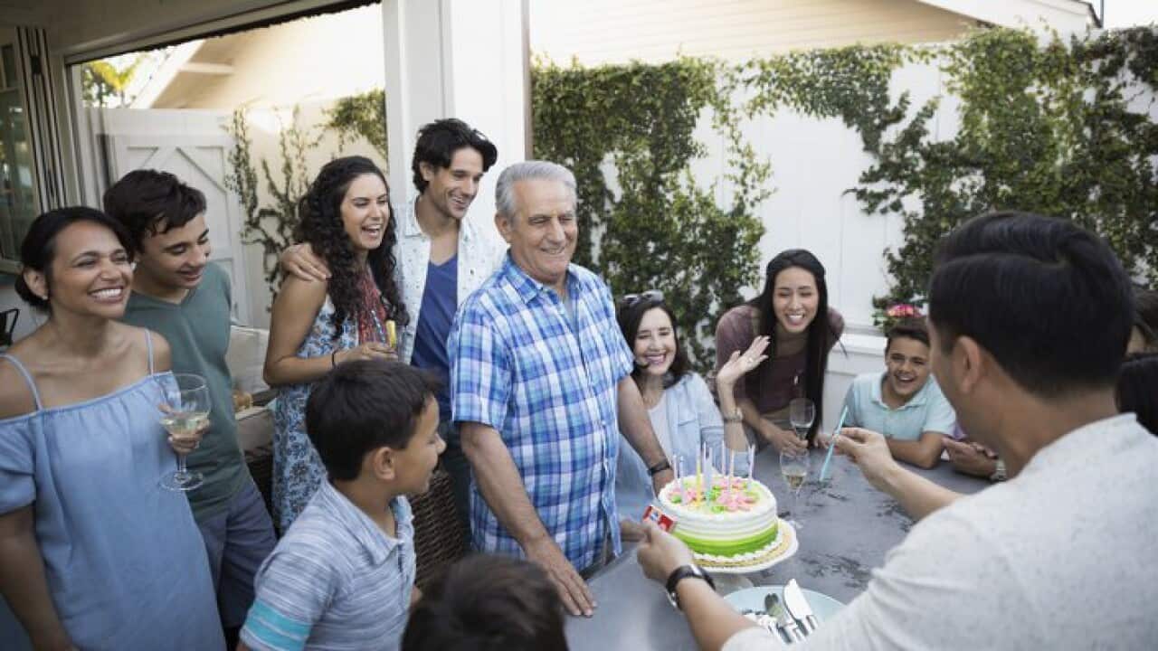 Multi-generation family celebrating