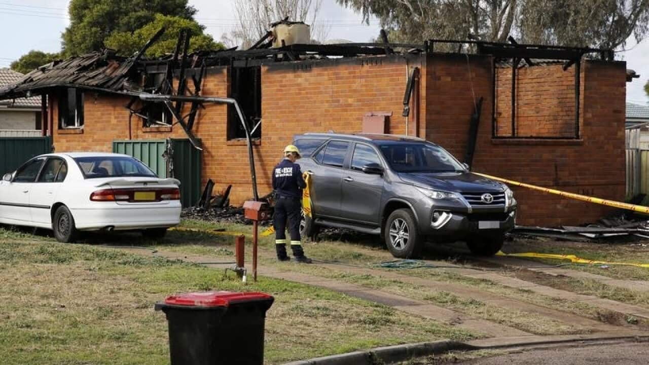 PHOTO: The site of a fatal house fire in Singleton, NSW.