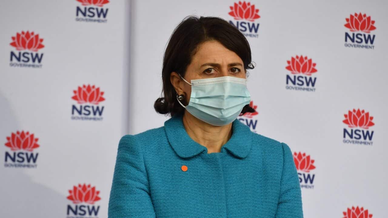 NSW Premier Gladys Berejiklian talks to the media during a COVID-19 update in Sydney, Tuesday, June 29, 2021. (AAP Image/Mick Tsikas) NO ARCHIVING