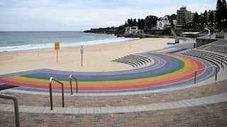 Photo of Rainbow painted on steps at Coogee Beach