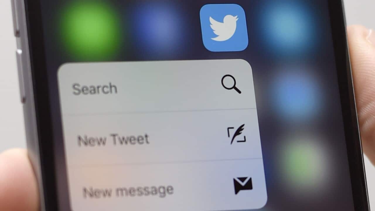 The Twitter application on an iPhone