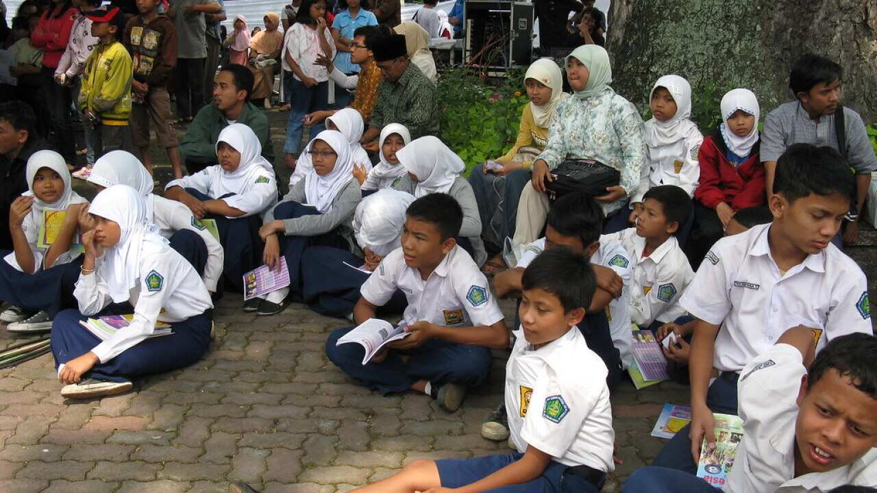 Uniformed Junior High School Students.