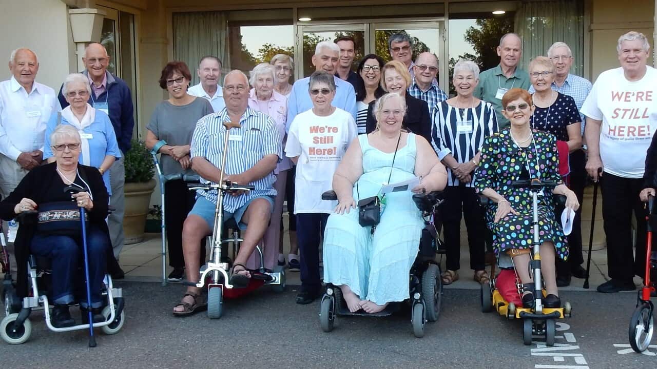 Some of the polio survivors from Australia and New Zealand and their carers at the 2019 polio retreat in Sydney