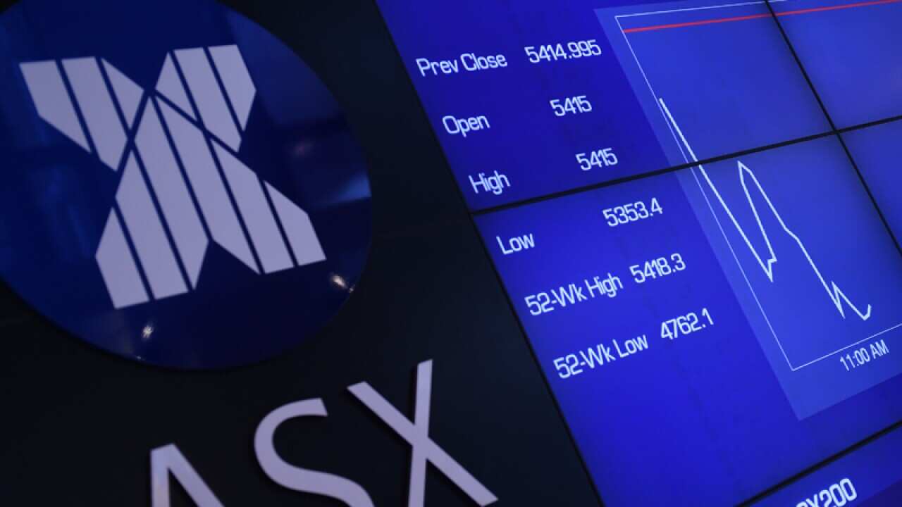 The information boards at the Australian Securities Exchange