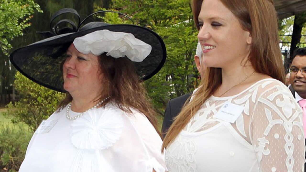 Gina Rinehart (L) and her daughter Ginia