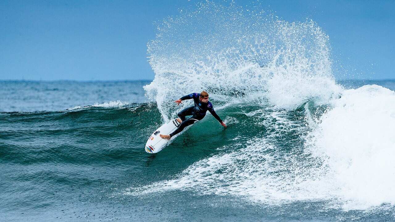 Mick Fanning competing at Bells Beach, 2018.