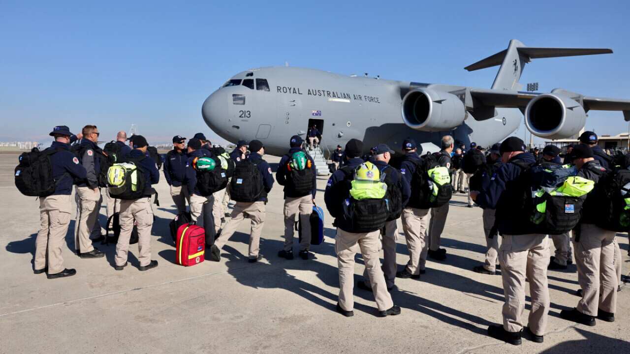 DART arrival into Incirlik Air Base where the team was met by Australian Ambassador to Türkiye Mr Miles Armitage.