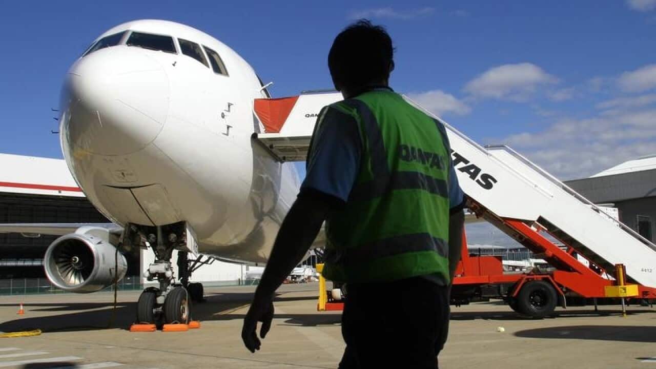 A maintenance worker at Sydney Airport