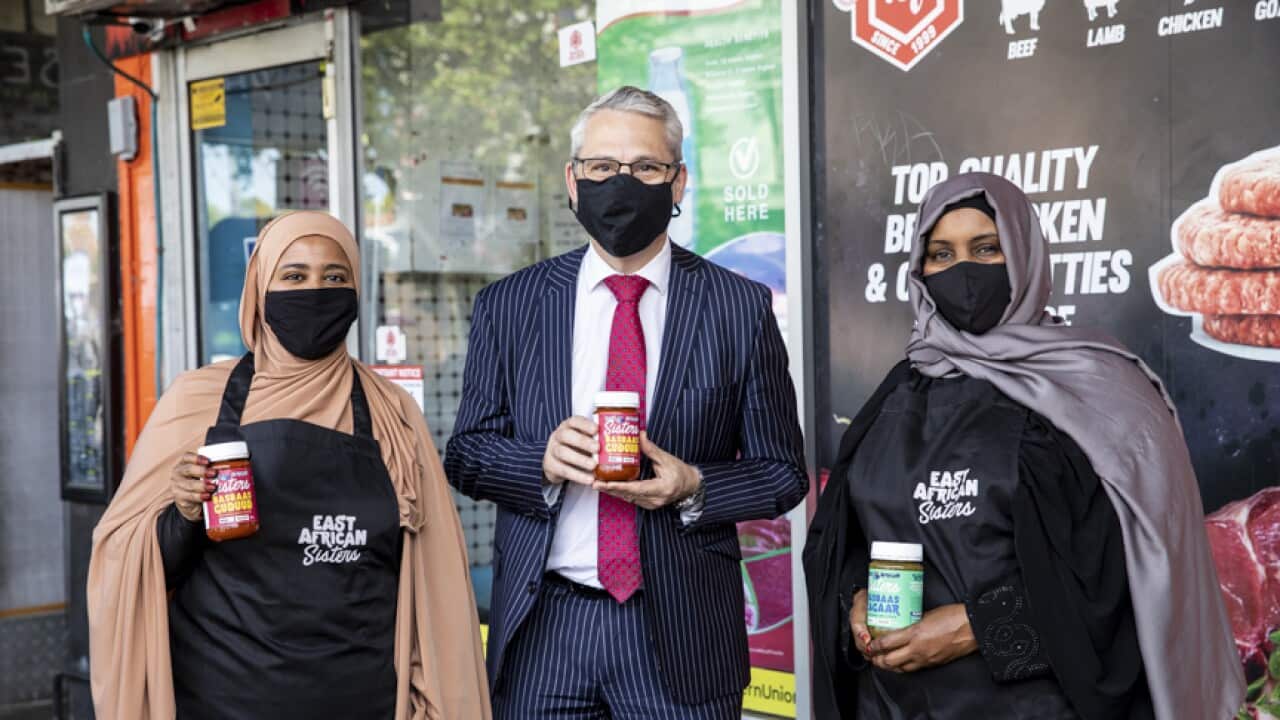The East African Sisters with Danny Pearson MP for Essendon