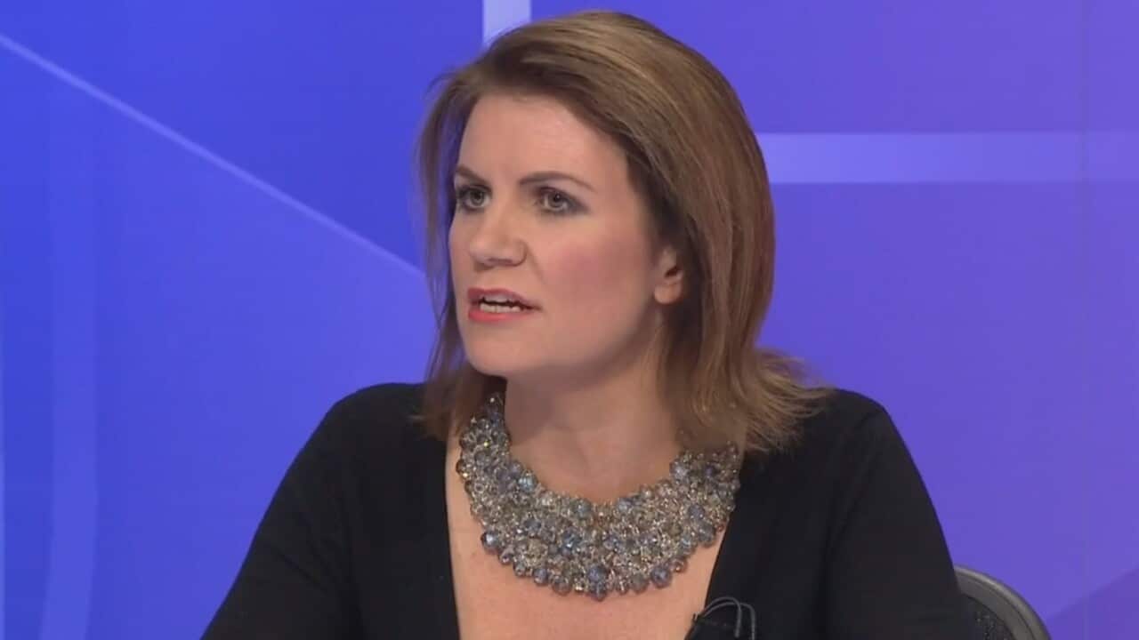 A screengrab of Julia Hartley-Brewer from the BBC's Question Time.