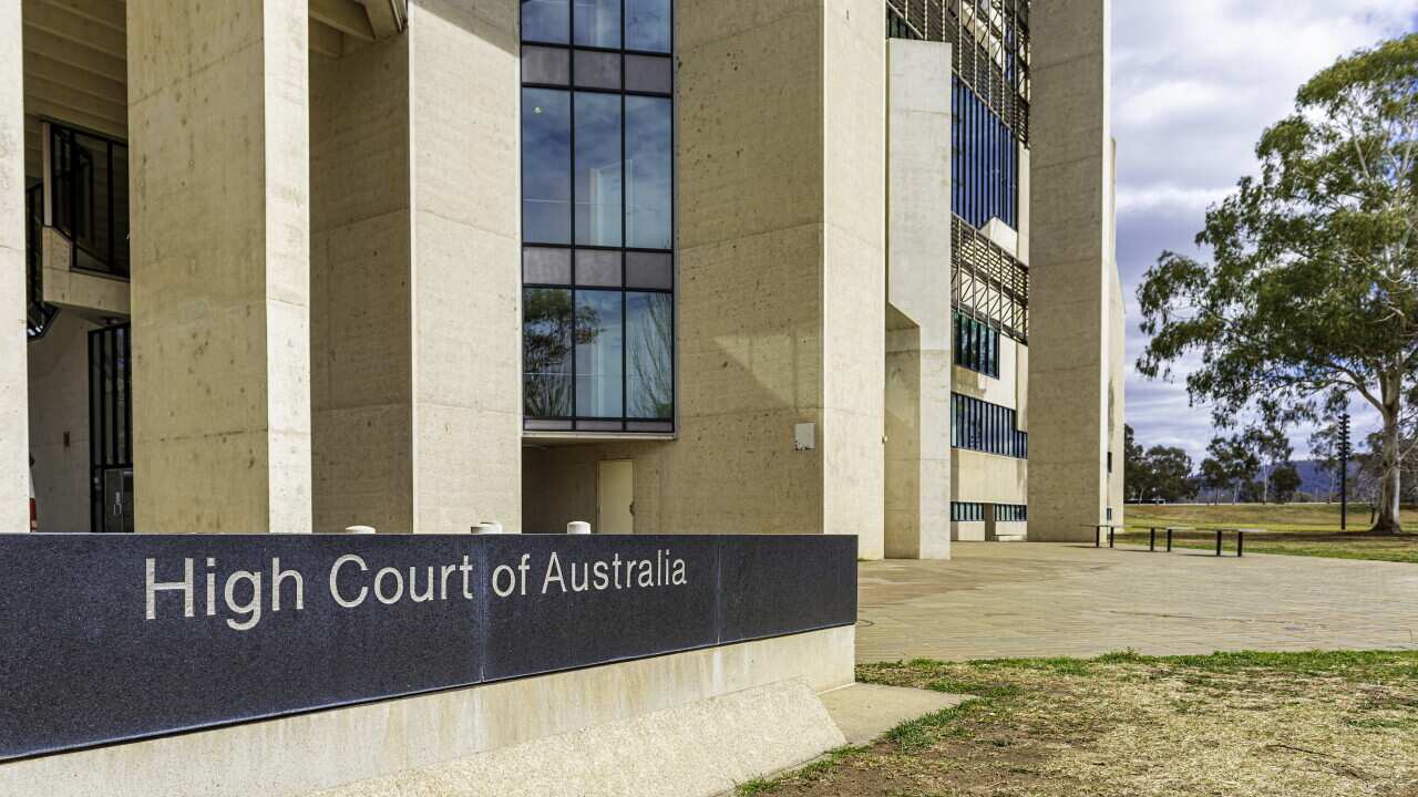 Ground-level external view of the High Court of Australia building