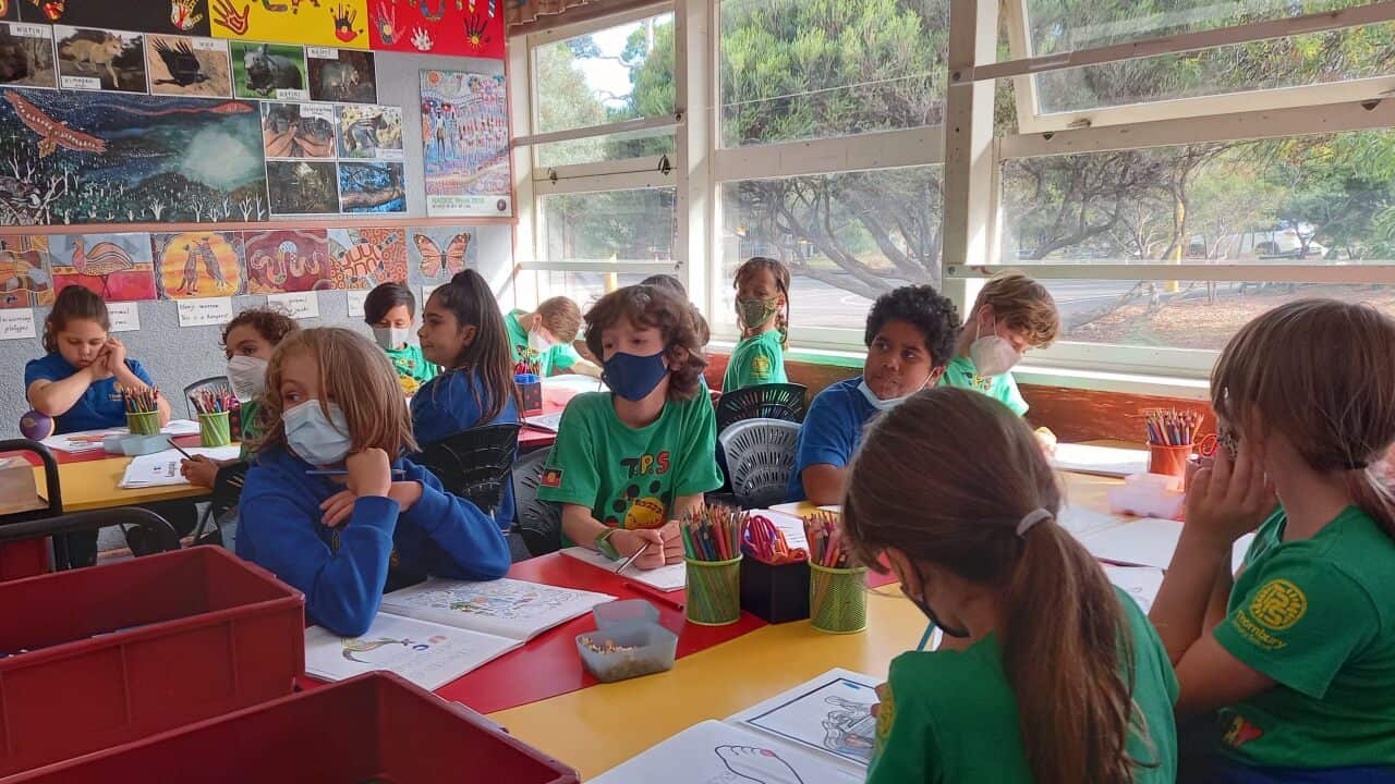 Children in an Indigenous language class at Thornbury Primary School