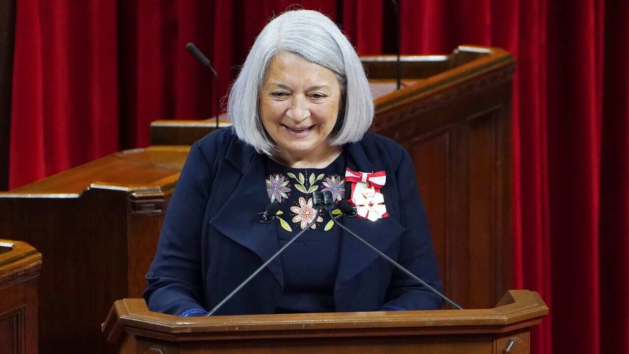 Governor General Mary Simon gives her address after she took the oath to become the 30th Governor General of Canada in Ottawa