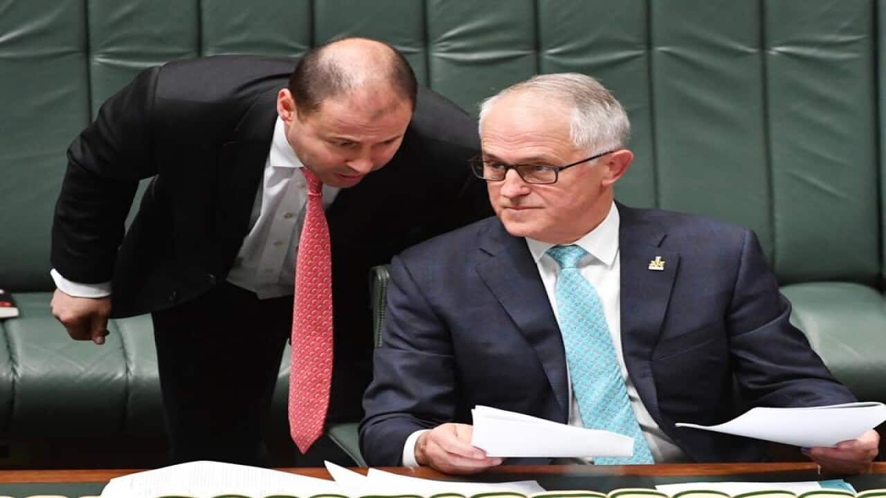 Energy Minister Josh Frydenberg and Prime Minister Malcolm Turnbull.