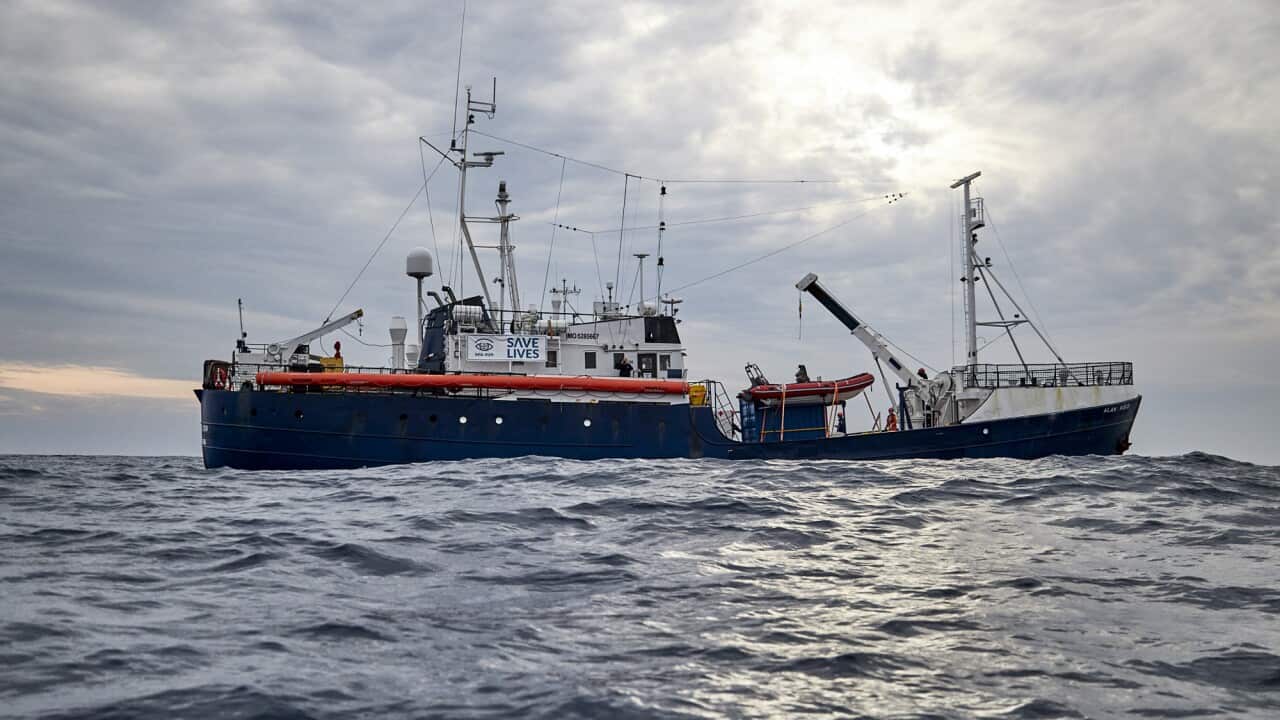 The Sea-Watch rescue ship sails in the waters off Libya