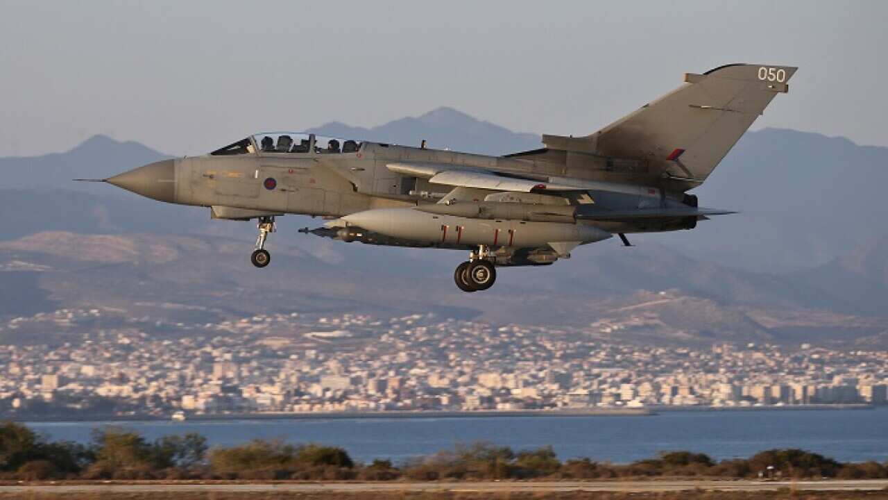 RAF Tornado GR4's on return to RAF Akrotiri Cyprus after an armed reconnaissance mission in support of OP SHADER.