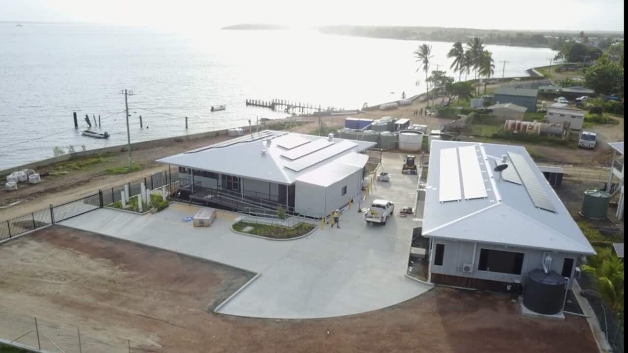 The high-tech security post on the island of Saibai