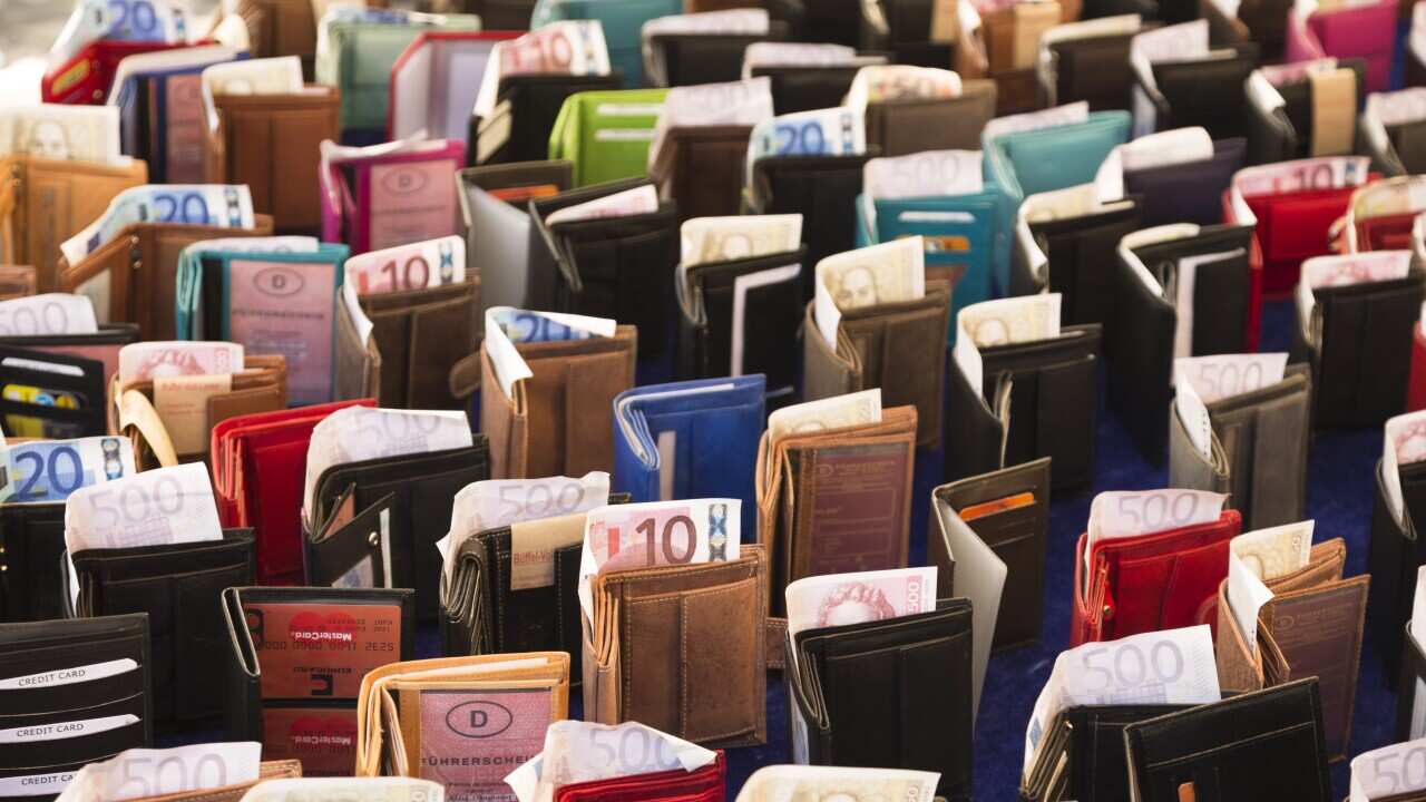 Purses with banknotes