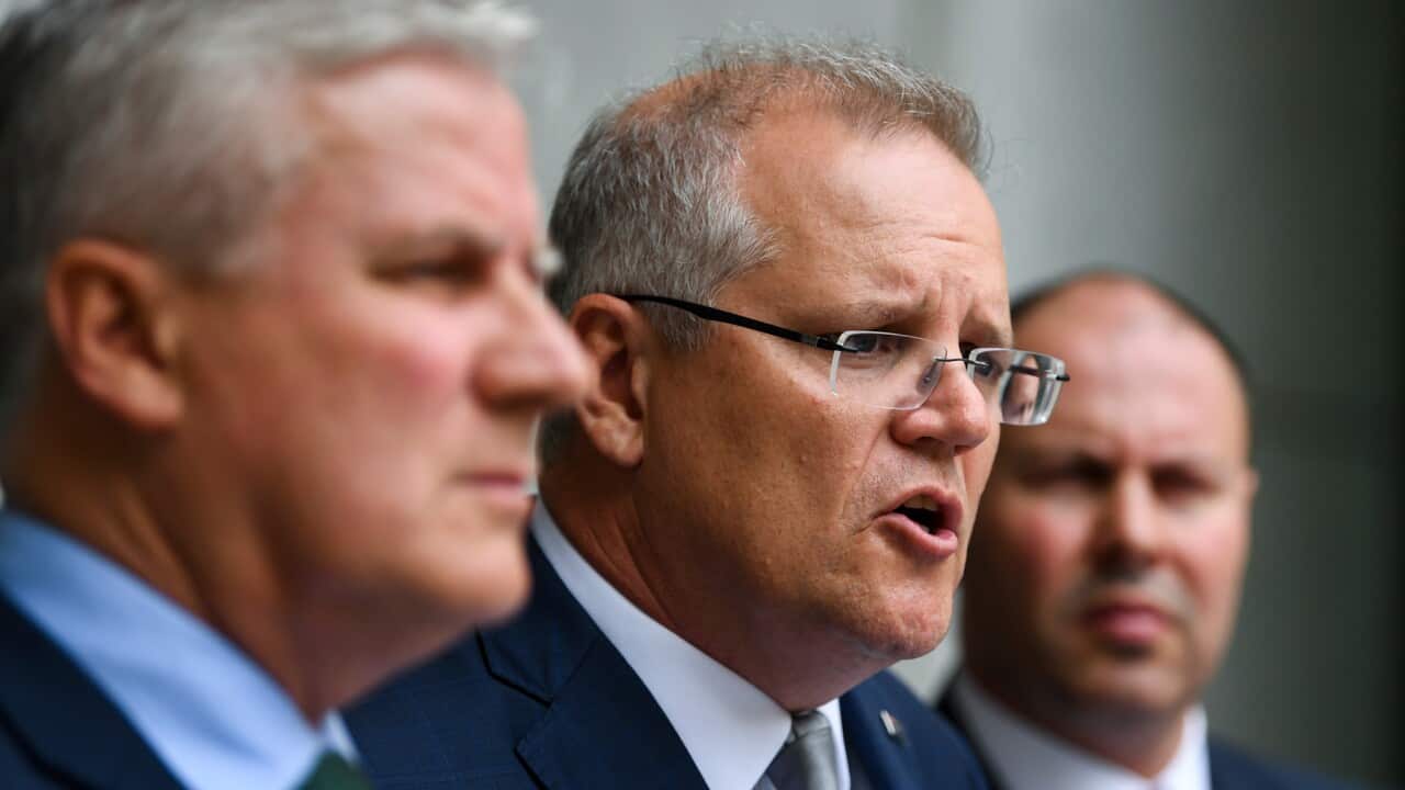Scott Morrison speaks during a media conference on the governments' bushfire response