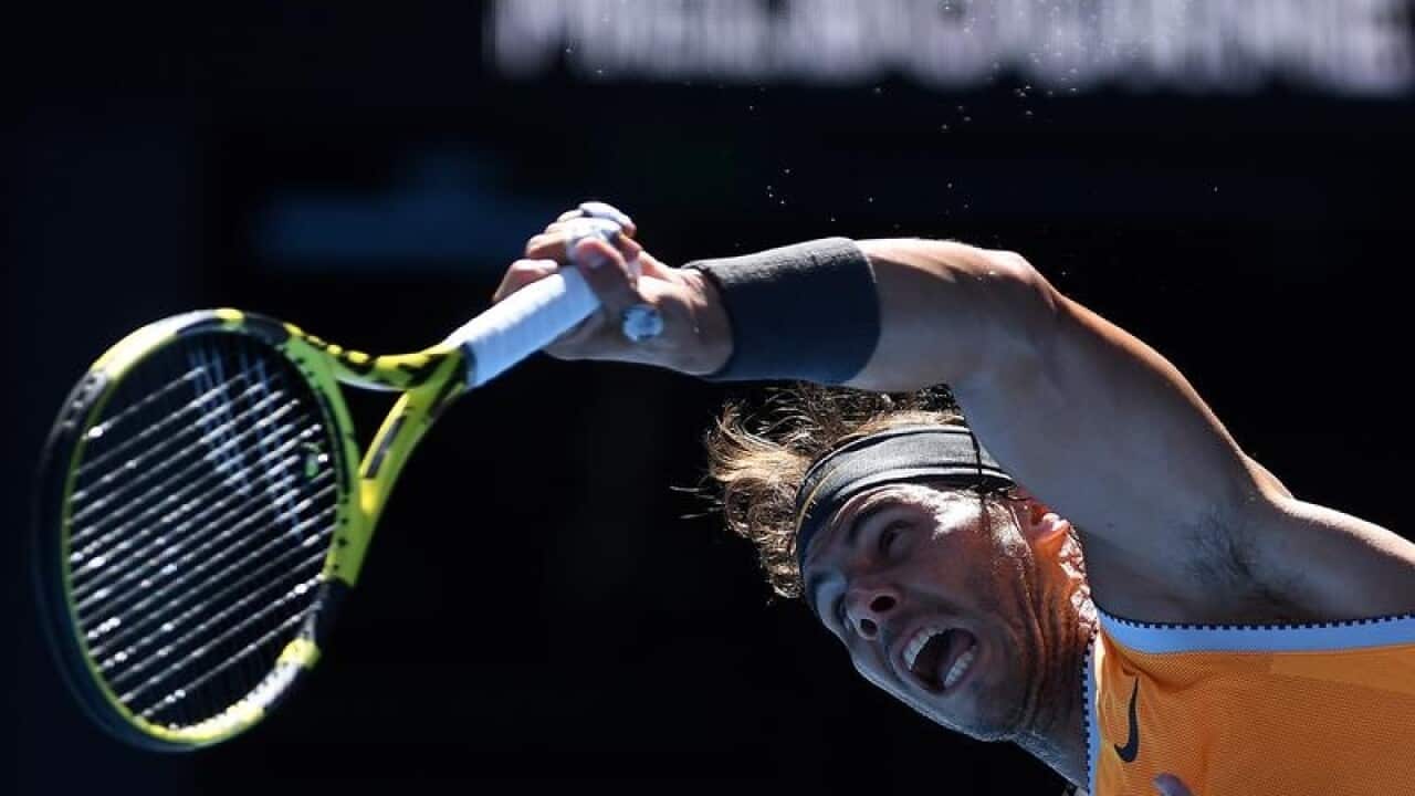 Rafael Nadal of Spain in action.