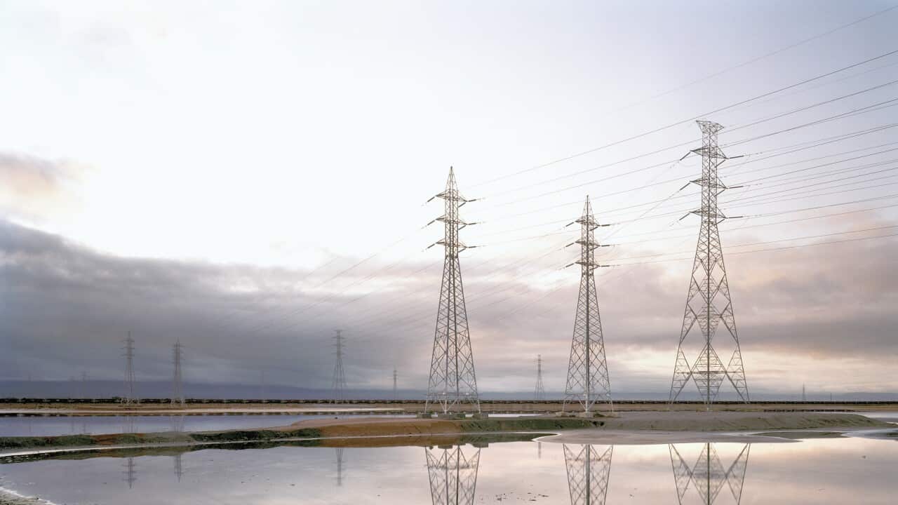 Australia, Port Augusta, pylons at power station
