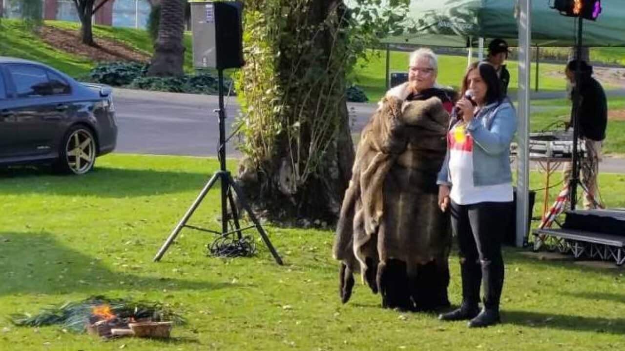 Wathaurung traditional owners Aunty Naomi Surtees and Corrina Eccles. Reconciliation in he Park 2018. Geelong
