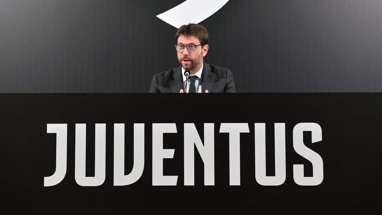 Andrea Agnelli attends Juventus Shareholders Meeting Press Conference at Allianz Stadium on October 15, 2020 in Turin, Italy.