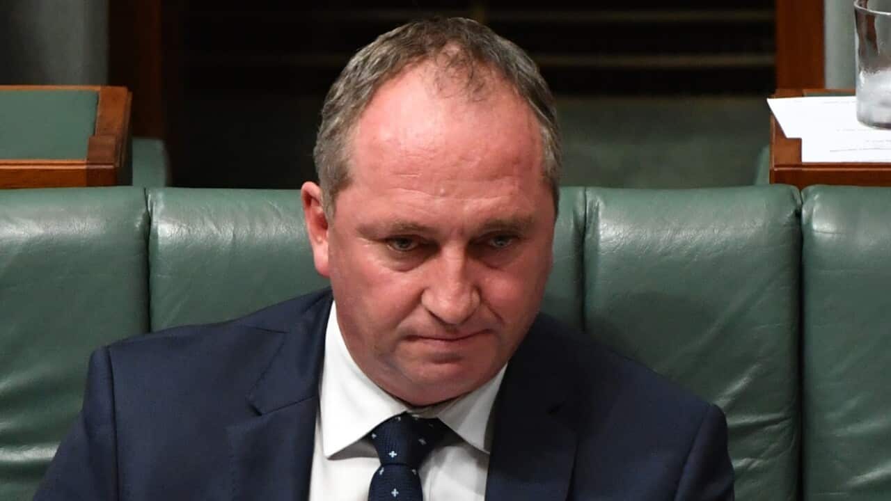 Deputy Prime Minister Barnaby Joyce during Question Time in the House of Representatives at Parliament House in Canberra, Tuesday, February 13, 2018.