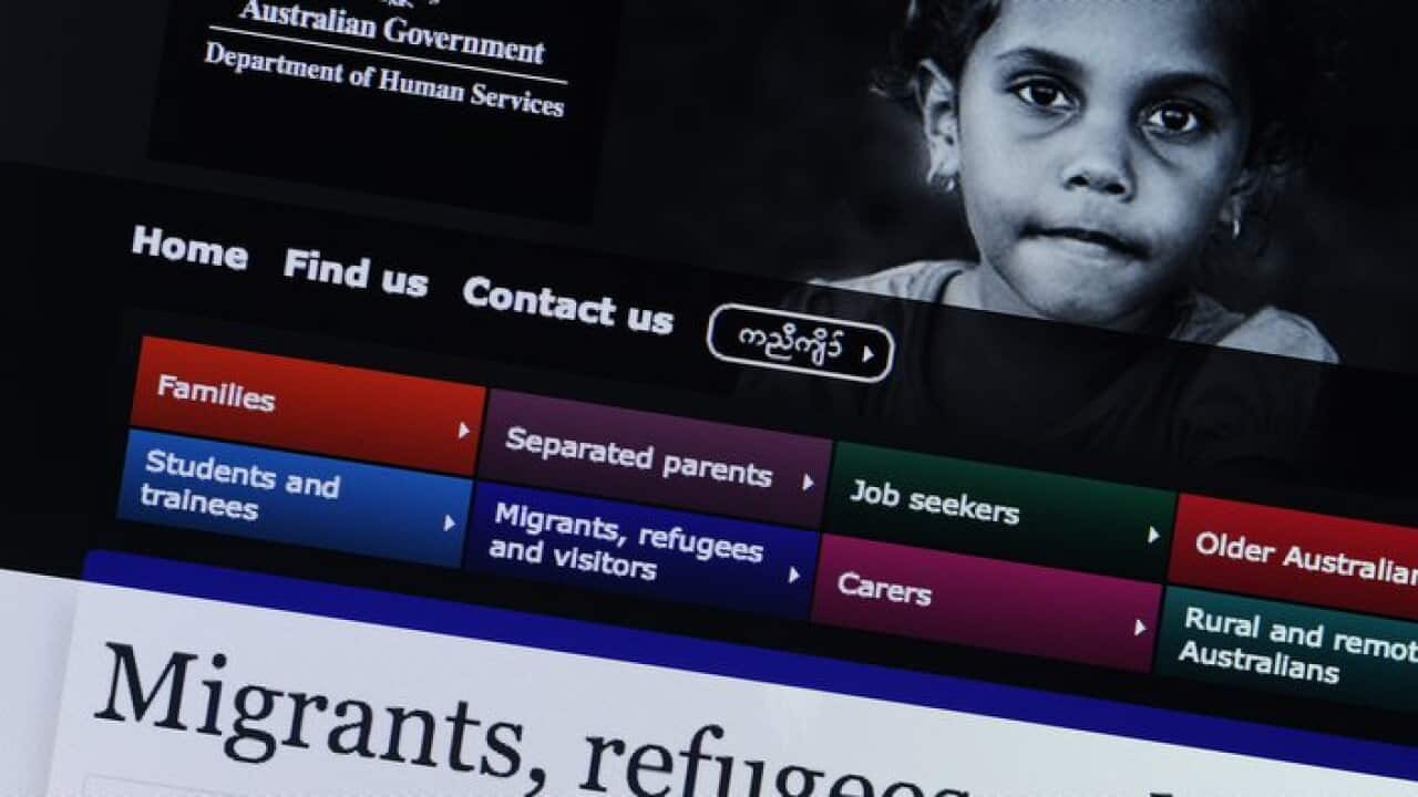 Generic image taken from the Australian Government's Department of Human Services website, Monday, Jan. 30, 2017. (AAP Image/Dave Hunt) NO ARCHIVING