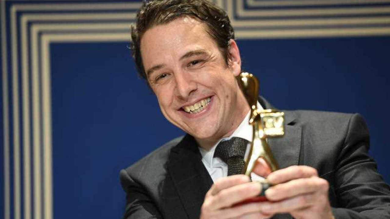 Samuel Johnson with his Gold Logie