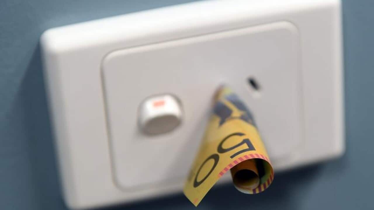 A $50 note inserted into a power point