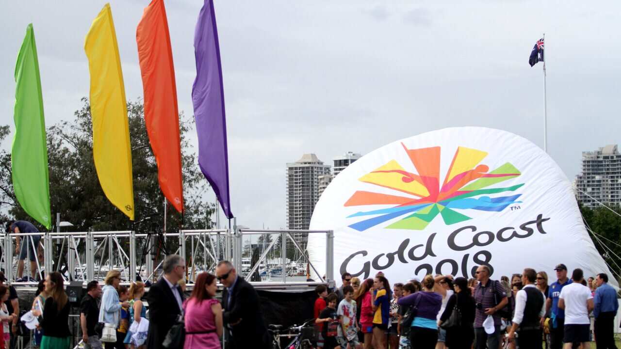 Locals gather at the launch of The Gold Coast 2018 Commonwealth Games.
