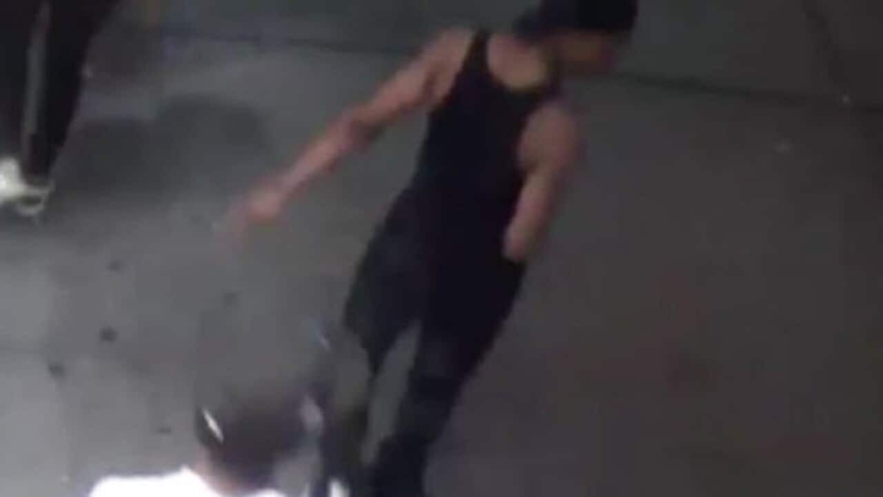 The suspect caught on a surveillance camera.